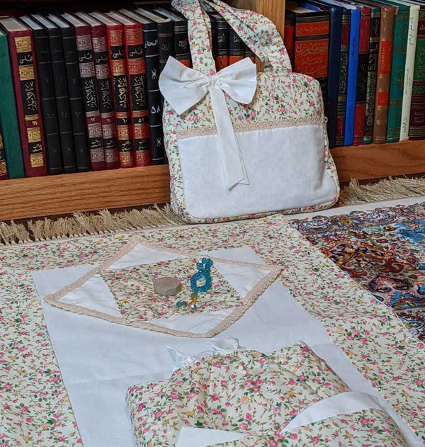 Salah Gift Set (Floral Prayer Mat + Full Length Chador)